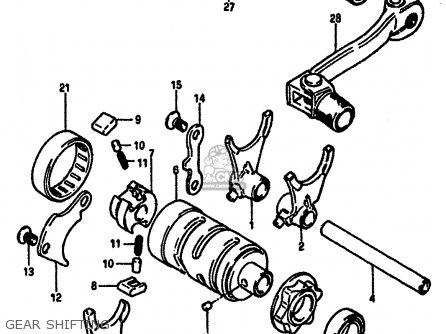 GEAR SHIFTING - RM125 1984 (E) GENERAL FRANCE (E01 E04)