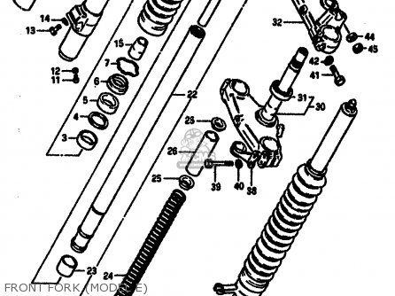 FRONT FORK (MODEL E) - RM125 1984 (E) GENERAL FRANCE (E01 E04)