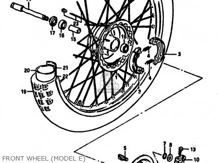 FRONT WHEEL (MODEL E) - RM125 1984 (E) GENERAL FRANCE (E01 E04)