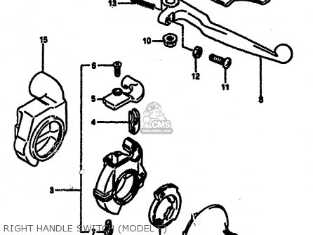 RIGHT HANDLE SWITCH (MODEL F) - RM125 1984 (E) GENERAL FRANCE (E01 E04)