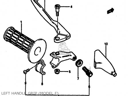 LEFT HANDLE GRIP (MODEL F) - RM125 1984 (E) GENERAL FRANCE (E01 E04)