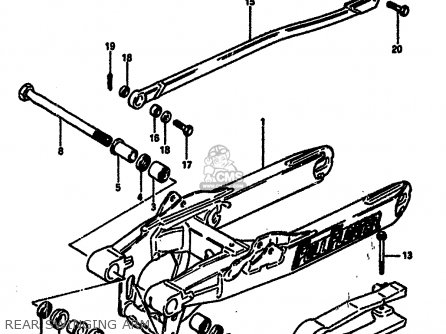 REAR SWINGING ARM - RM125 1984 (E) GENERAL FRANCE (E01 E04)