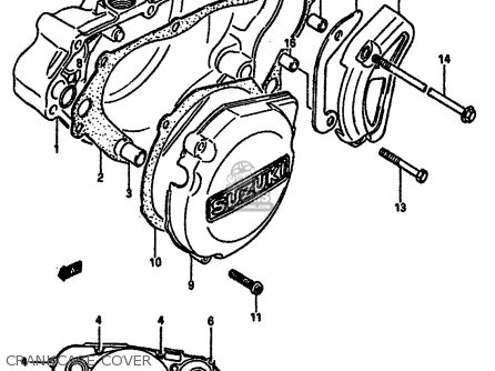 CRANKCASE COVER - RM125 1984 (E) GENERAL FRANCE (E01 E04)