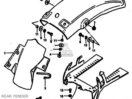 REAR FENDER - RM125 1984 (E) GENERAL FRANCE (E01 E04)