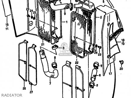 RADIATOR - RM125 1984 (E) GENERAL FRANCE (E01 E04)