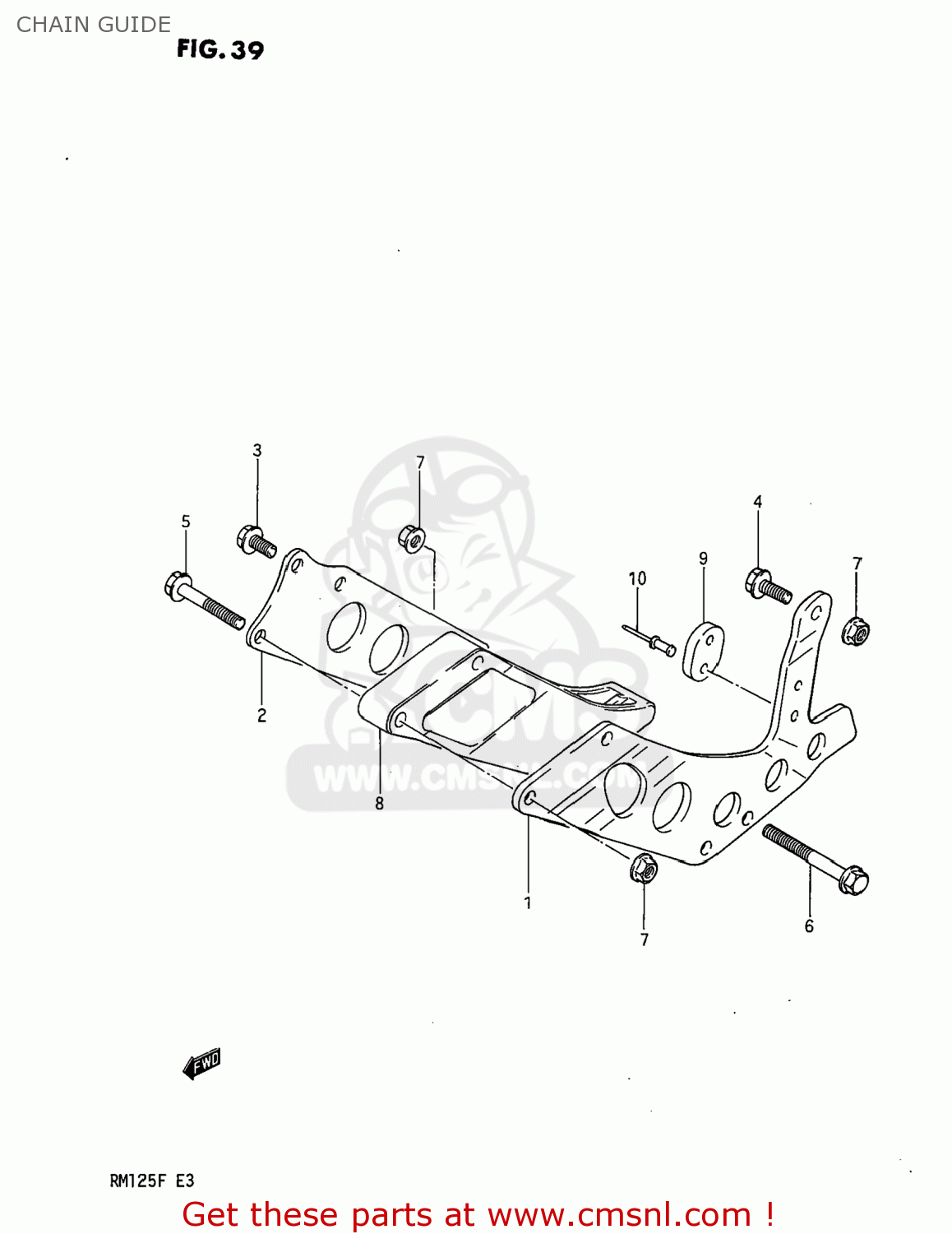 CHAIN GUIDE RM125 1984 (E) USA (E03)
