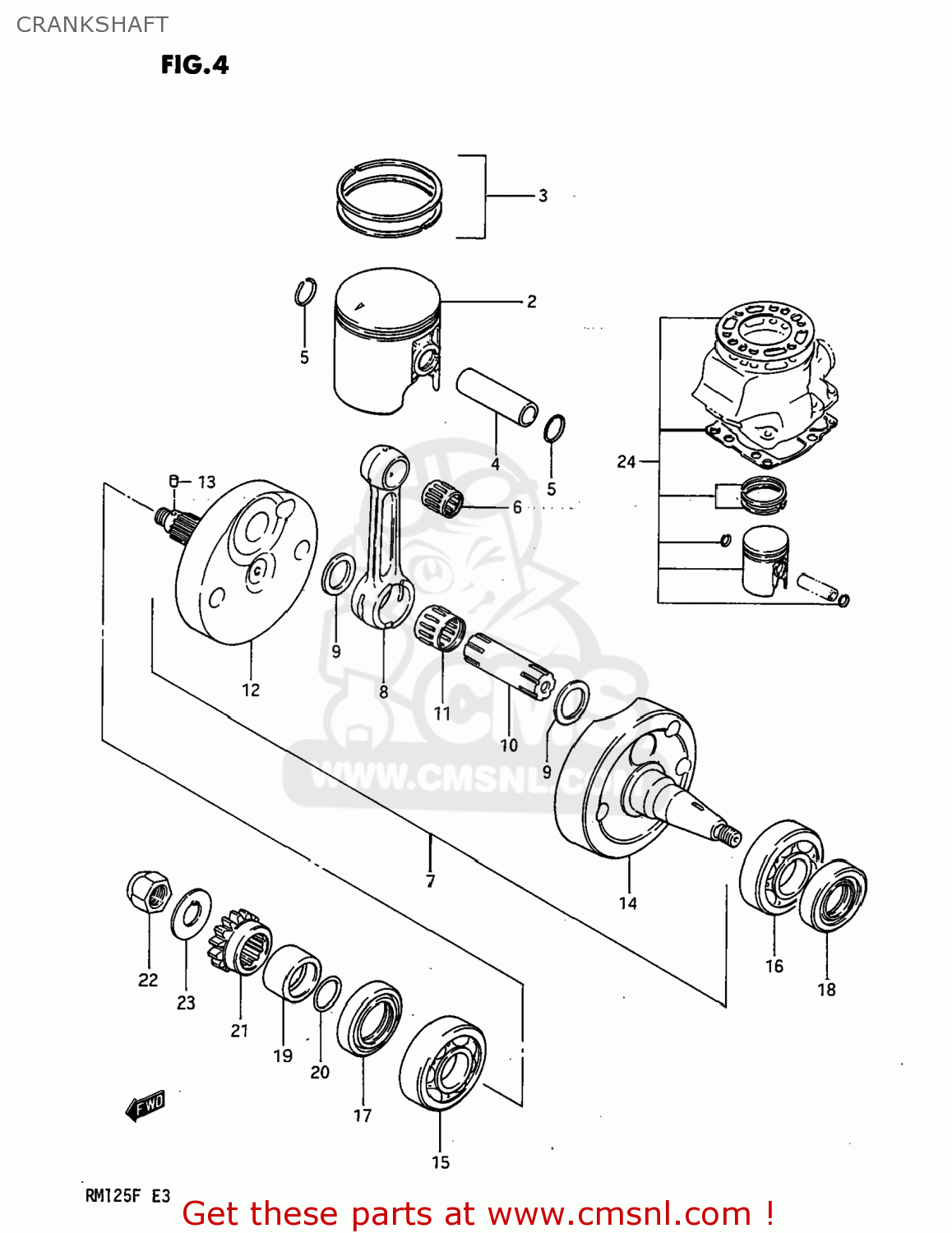 CRANKSHAFT RM125 1984 (E) USA (E03)