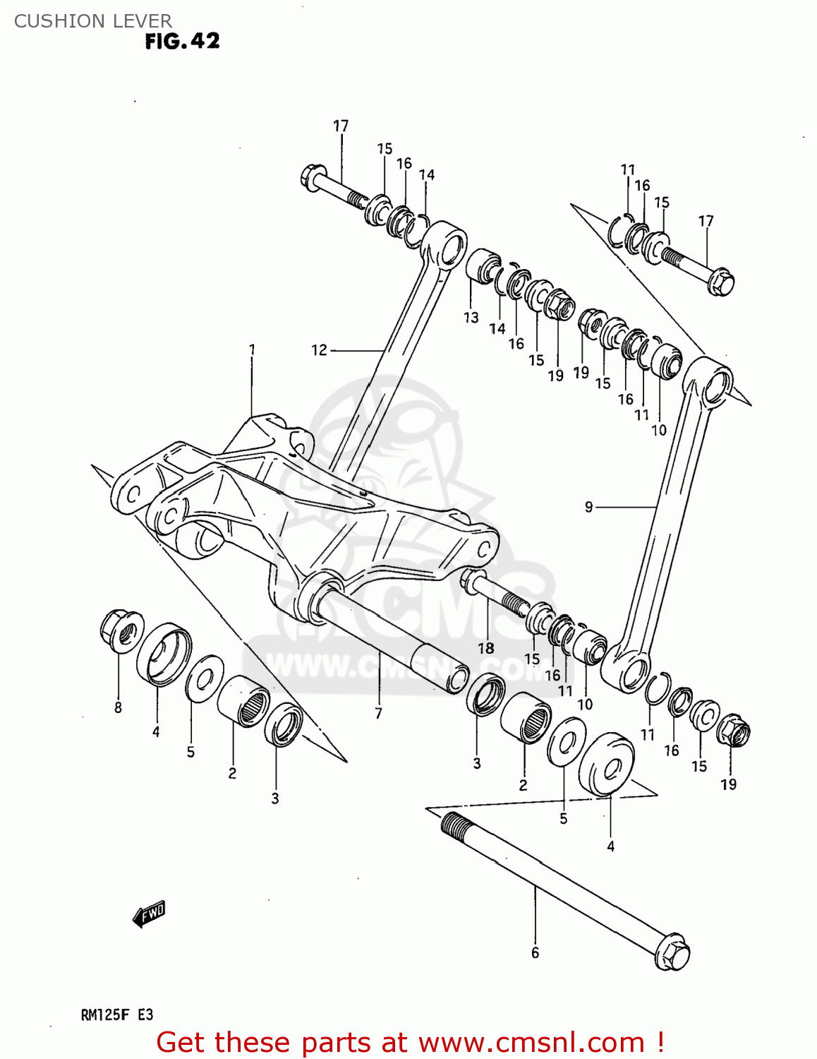 CUSHION LEVER RM125 1984 (E) USA (E03)
