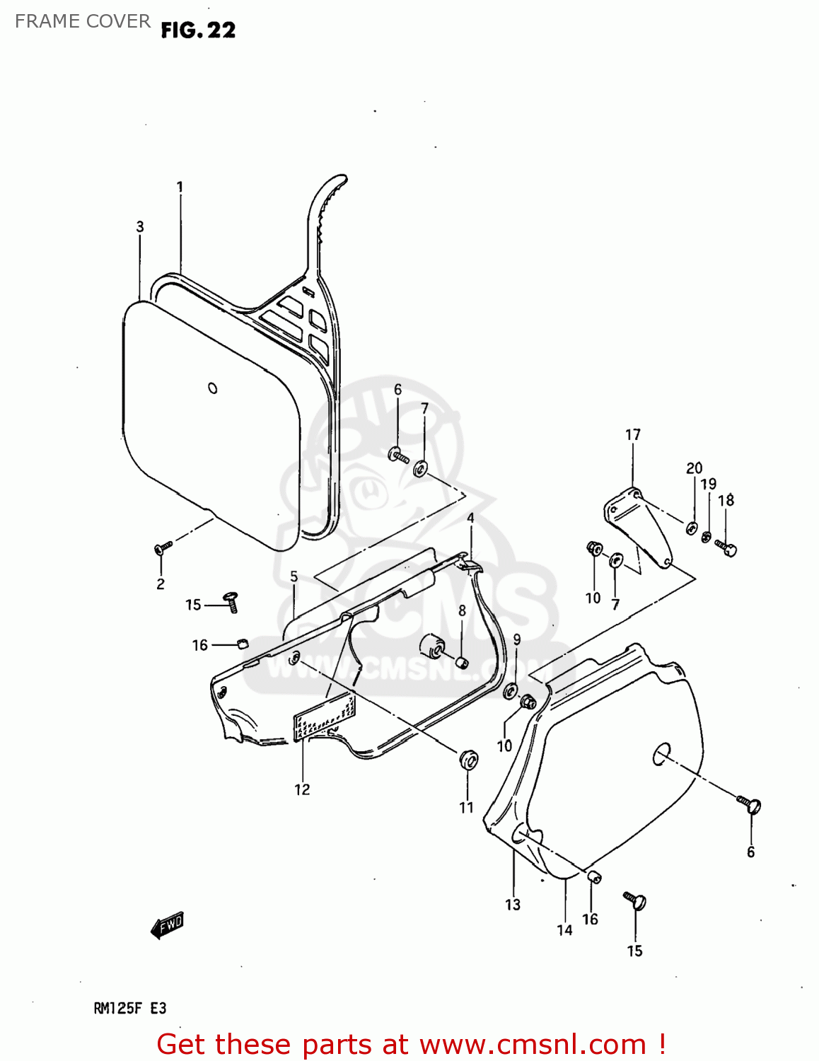 FRAME COVER RM125 1984 (E) USA (E03)
