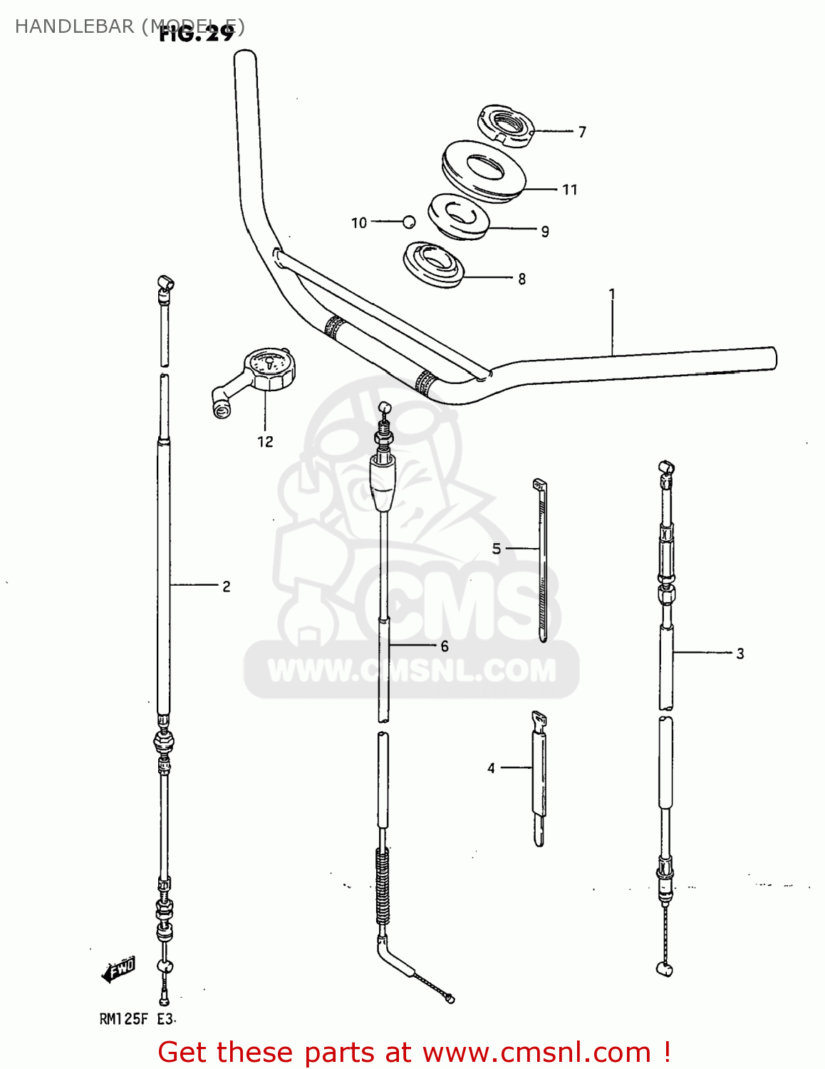 HANDLEBAR (MODEL E) RM125 1984 (E) USA (E03)