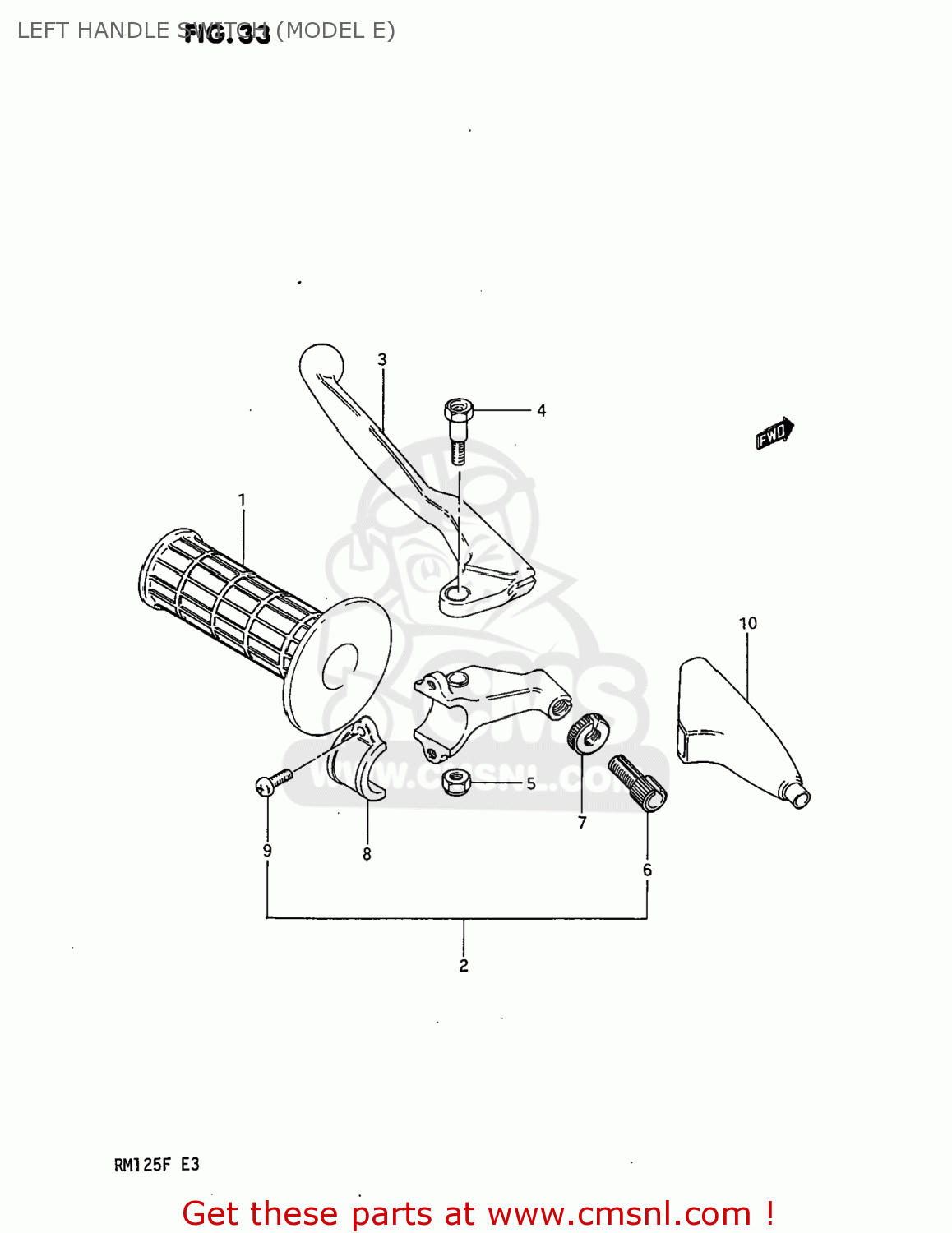 LEFT HANDLE SWITCH (MODEL E) RM125 1984 (E) USA (E03)