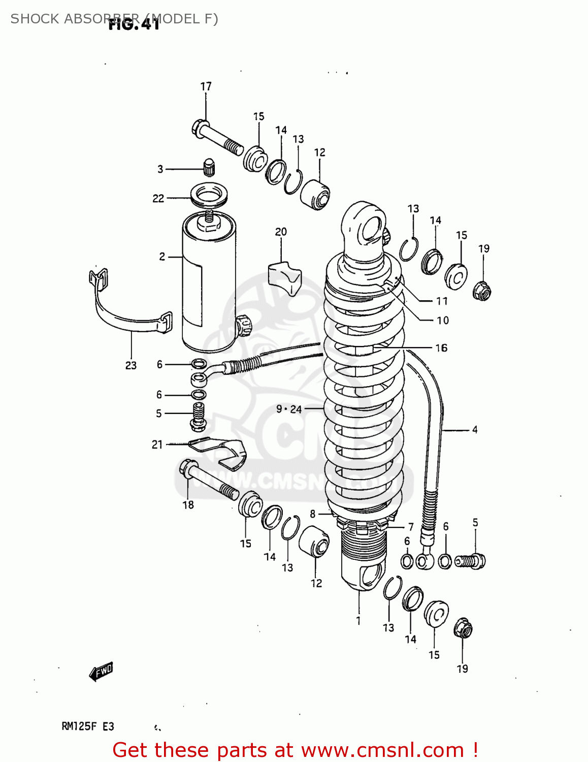 SHOCK ABSORBER (MODEL F) RM125 1984 (E) USA (E03)