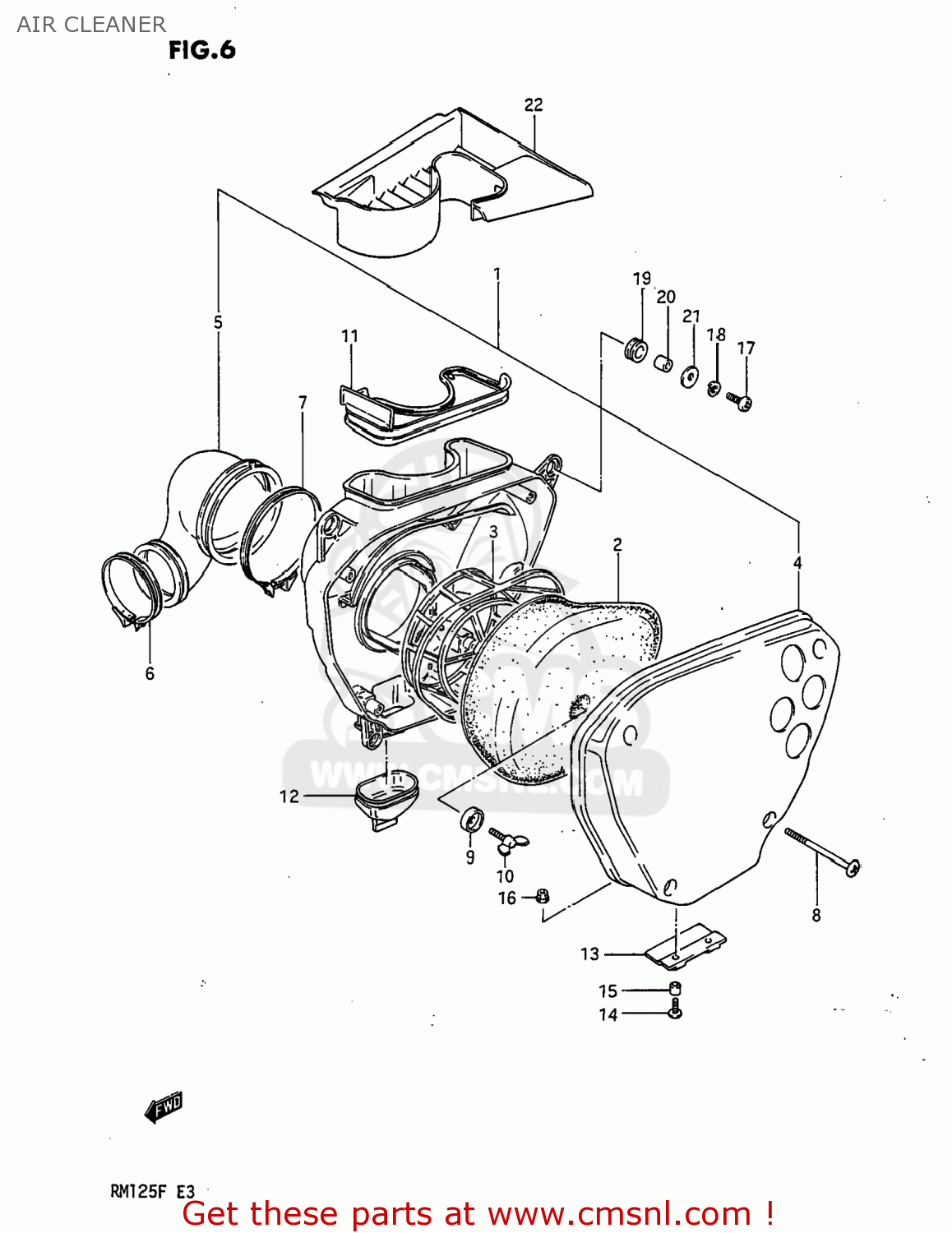 AIR CLEANER RM125 1985 (F) USA (E03)