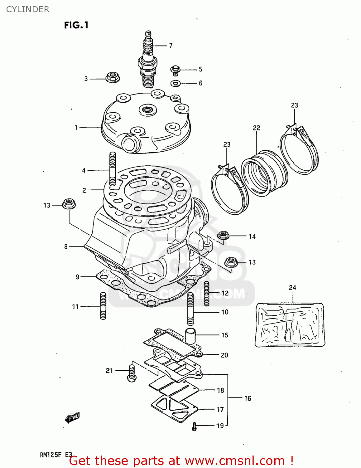 CYLINDER RM125 1985 (F) USA (E03)