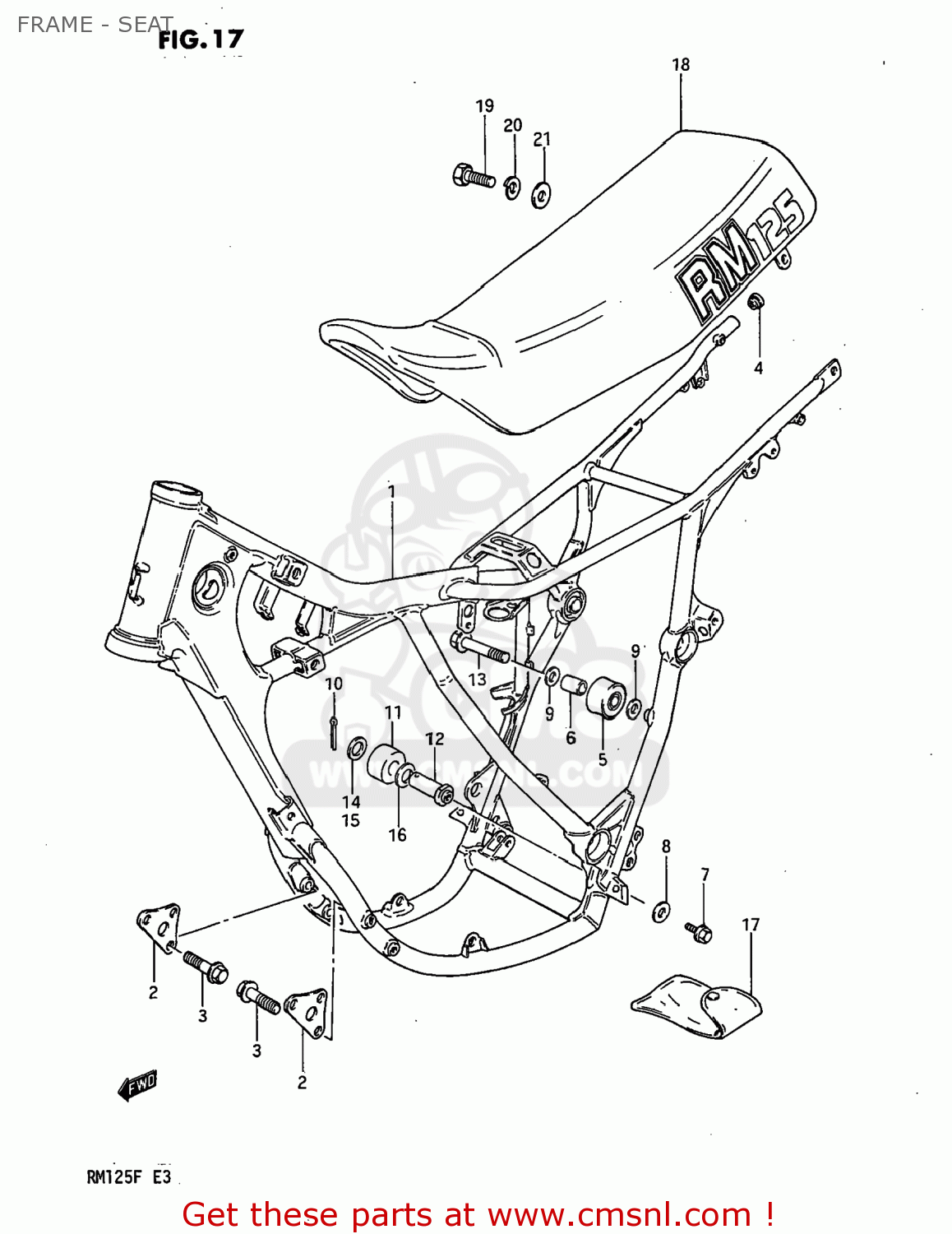 FRAME - SEAT RM125 1985 (F) USA (E03)