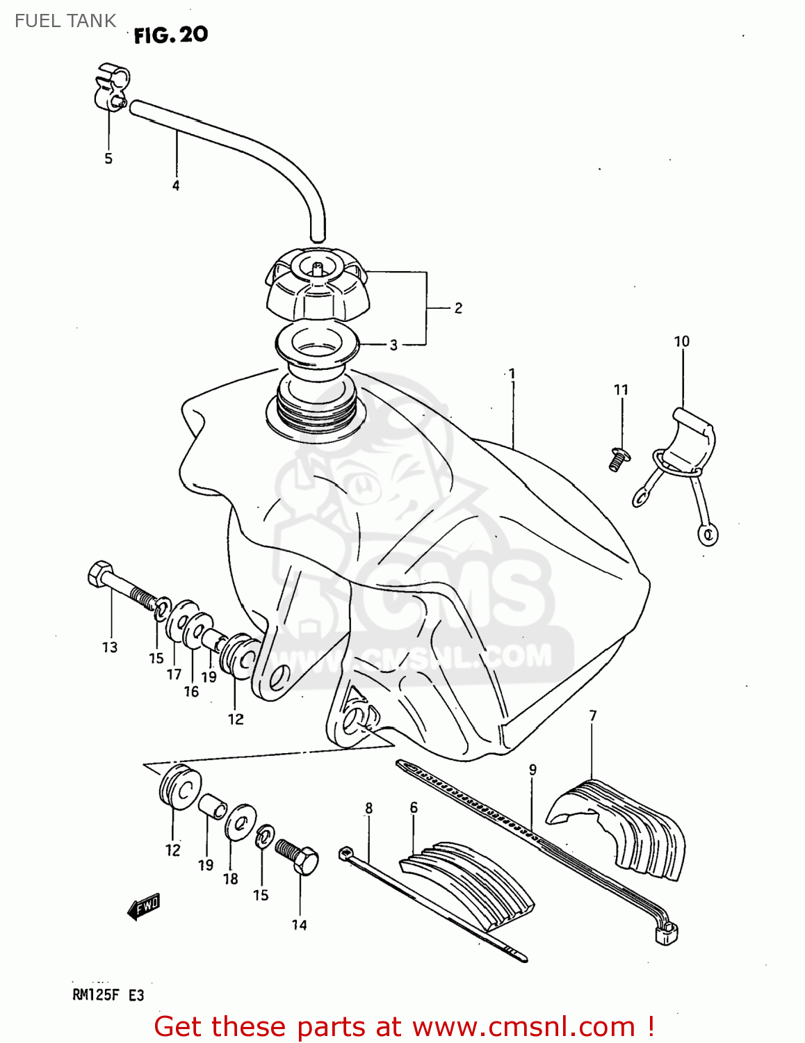 FUEL TANK RM125 1985 (F) USA (E03)