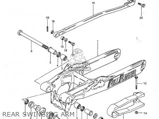 REAR SWINGING ARM - RM125 1985 (F) USA (E03)