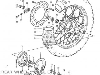 REAR WHEEL (MODEL E) - RM125 1985 (F) USA (E03)