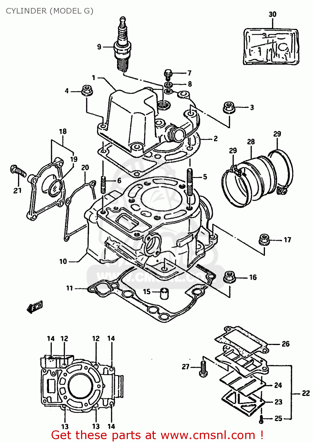 Suzuki RM125 1986 (G) GENERAL FRANCE AUSTRALIA (E01 E04 E24) CYLINDER ...