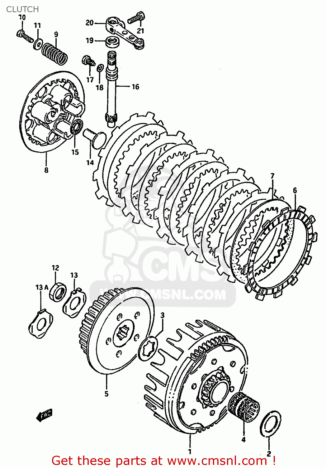 CLUTCH RM125 1986 (G) GENERAL FRANCE AUSTRALIA (E01 E04 E24)