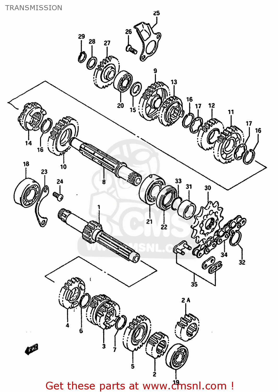 TRANSMISSION RM125 1986 (G) GENERAL FRANCE AUSTRALIA (E01 E04 E24)