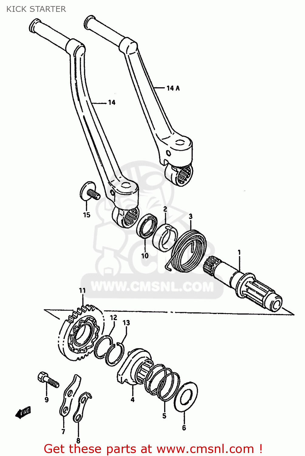 KICK STARTER RM125 1986 (G) GENERAL FRANCE AUSTRALIA (E01 E04 E24)