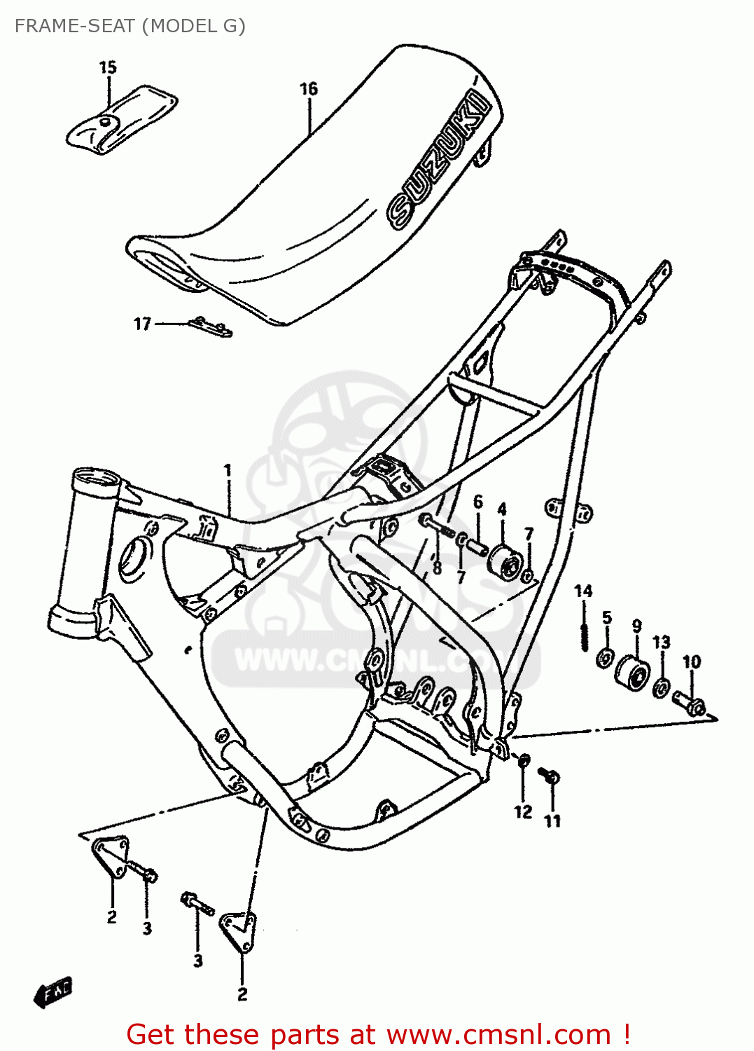 FRAME-SEAT (MODEL G) RM125 1986 (G) GENERAL FRANCE AUSTRALIA (E01 E04 E24)
