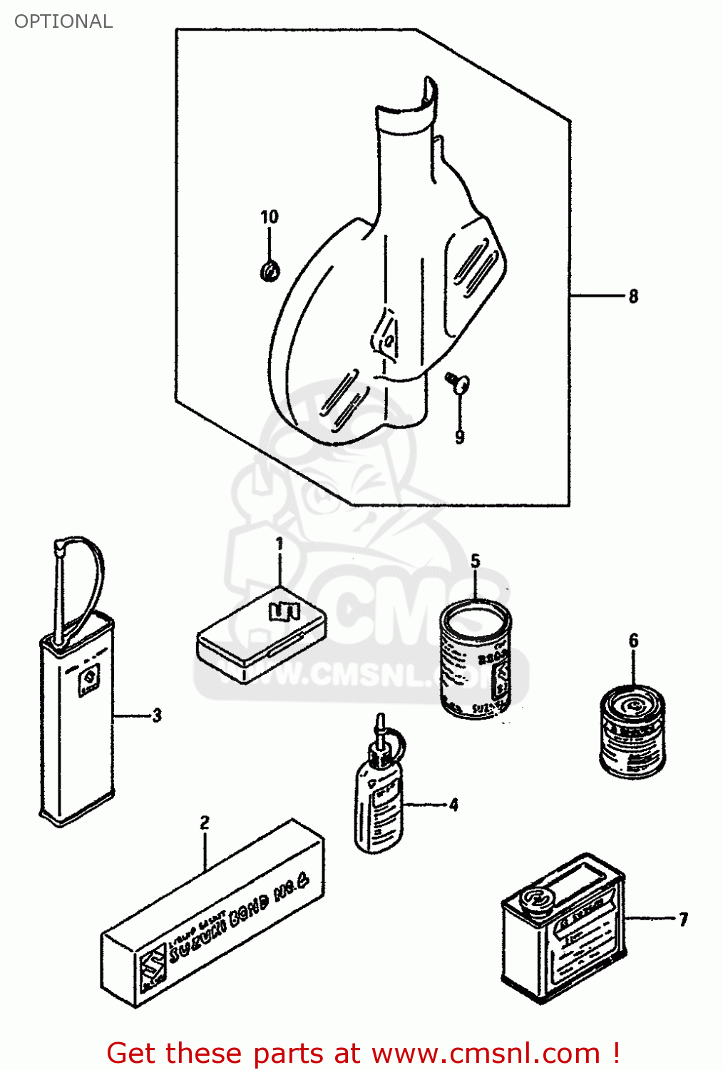 OPTIONAL RM125 1986 (G) GENERAL FRANCE AUSTRALIA (E01 E04 E24)