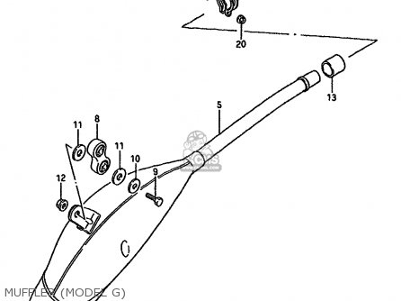 MUFFLER (MODEL G) - RM125 1986 (G) GENERAL FRANCE AUSTRALIA (E01 E04 E24)