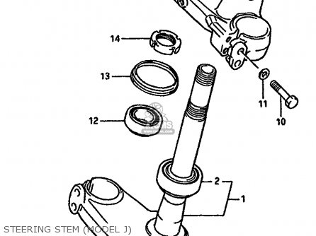 STEERING STEM (MODEL J) - RM125 1986 (G) GENERAL FRANCE AUSTRALIA (E01 E04 E24)
