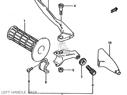 LEFT HANDLE GRIP - RM125 1986 (G) GENERAL FRANCE AUSTRALIA (E01 E04 E24)