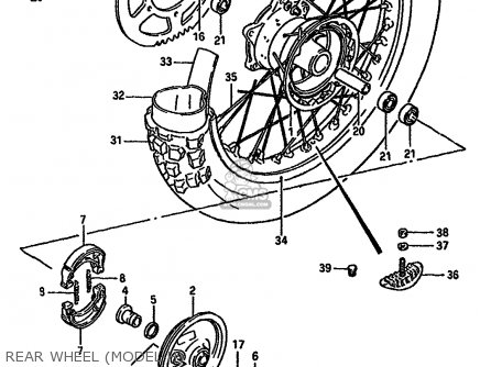 REAR WHEEL (MODEL H) - RM125 1986 (G) GENERAL FRANCE AUSTRALIA (E01 E04 E24)