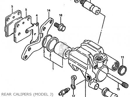 REAR CALIPERS (MODEL J) - RM125 1986 (G) GENERAL FRANCE AUSTRALIA (E01 E04 E24)
