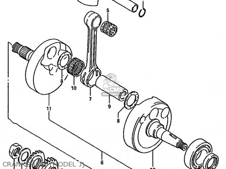 CRANKSHAFT (MODEL J) - RM125 1986 (G) GENERAL FRANCE AUSTRALIA (E01 E04 E24)