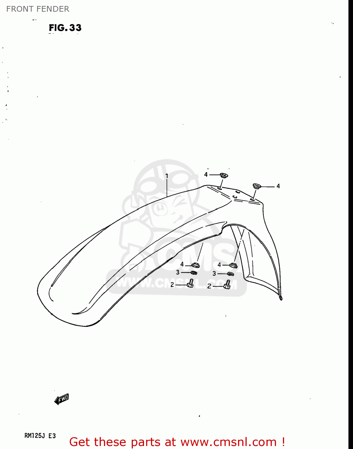 FRONT FENDER RM125 1986 (G) USA (E03)