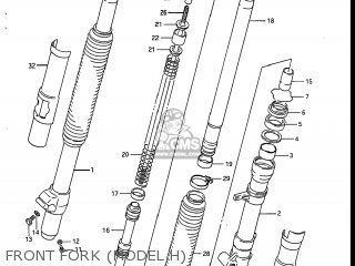 FRONT FORK (MODEL H) - RM125 1986 (G) USA (E03)