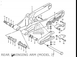 REAR SWINGING ARM (MODEL J) - RM125 1986 (G) USA (E03)