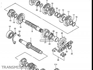 TRANSMISSION - RM125 1986 (G) USA (E03)