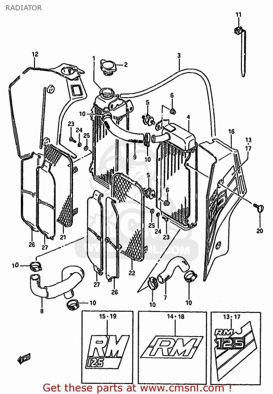 RADIATOR RM125 1987 (H) (E01 E02 E04 E24)