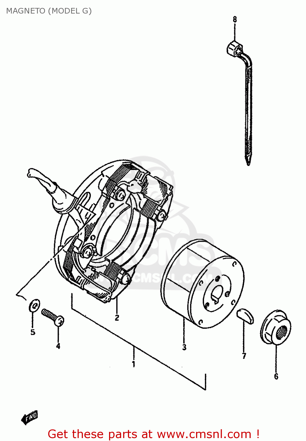 MAGNETO (MODEL G) RM125 1987 (H) (E01 E02 E04 E24)