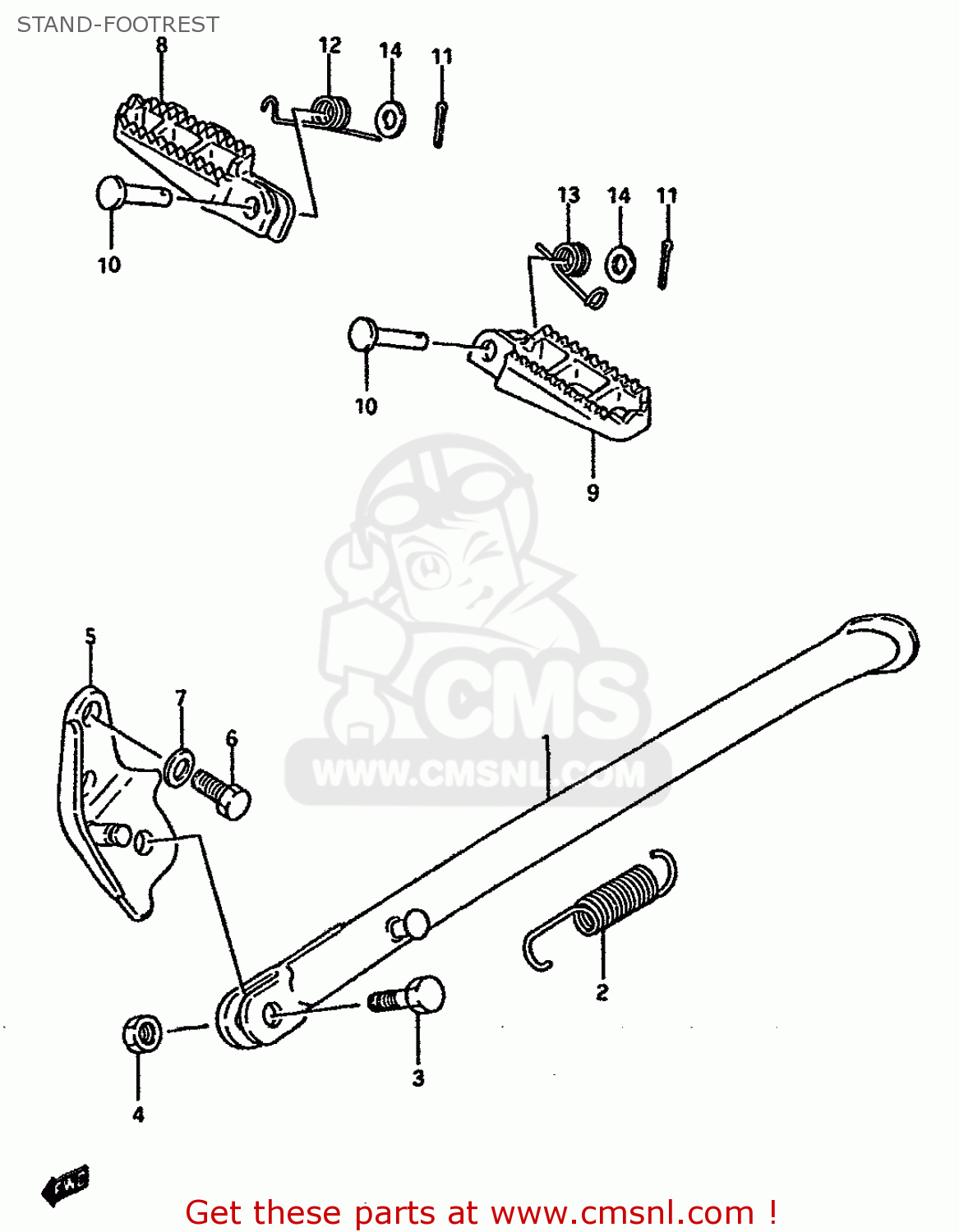 STAND-FOOTREST RM125 1987 (H) (E01 E02 E04 E24)