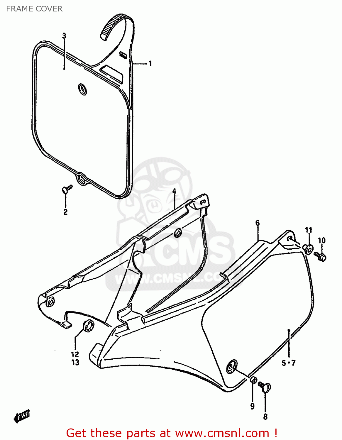 FRAME COVER RM125 1987 (H) (E01 E02 E04 E24)