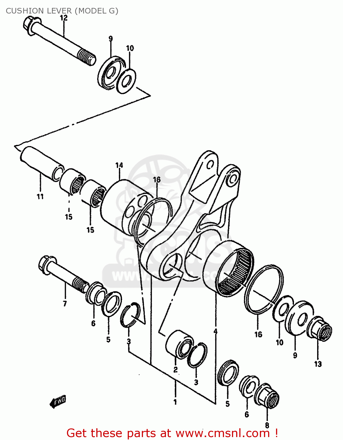 CUSHION LEVER (MODEL G) RM125 1987 (H) (E01 E02 E04 E24)