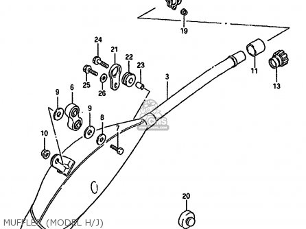 MUFFLER (MODEL H/J) - RM125 1987 (H) (E01 E02 E04 E24)