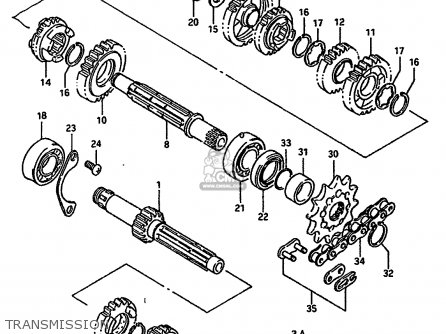 TRANSMISSION - RM125 1987 (H) (E01 E02 E04 E24)