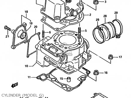 CYLINDER (MODEL G) - RM125 1987 (H) (E01 E02 E04 E24)