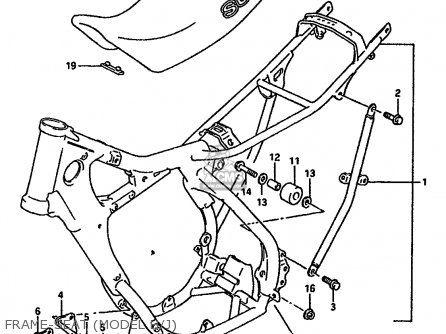 FRAME-SEAT (MODEL H/J) - RM125 1987 (H) (E01 E02 E04 E24)
