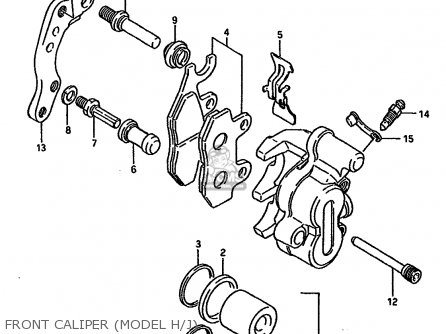 FRONT CALIPER (MODEL H/J) - RM125 1987 (H) (E01 E02 E04 E24)