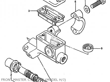 FRONT MASTER CYLINDER (MODEL H/J) - RM125 1987 (H) (E01 E02 E04 E24)