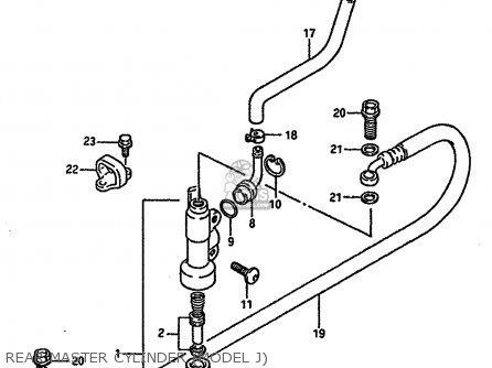 REAR MASTER CYLINDER (MODEL J) - RM125 1987 (H) (E01 E02 E04 E24)